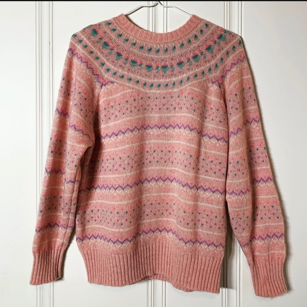 Vintage Northern Isles Wool Pink Sweater Size M